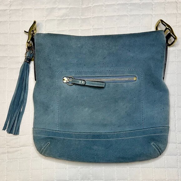 COACH Vintage Legacy Soft Slim Suede Duffle Crossbody 2004 Chambray Blue 1419 - Picture 10 of 15